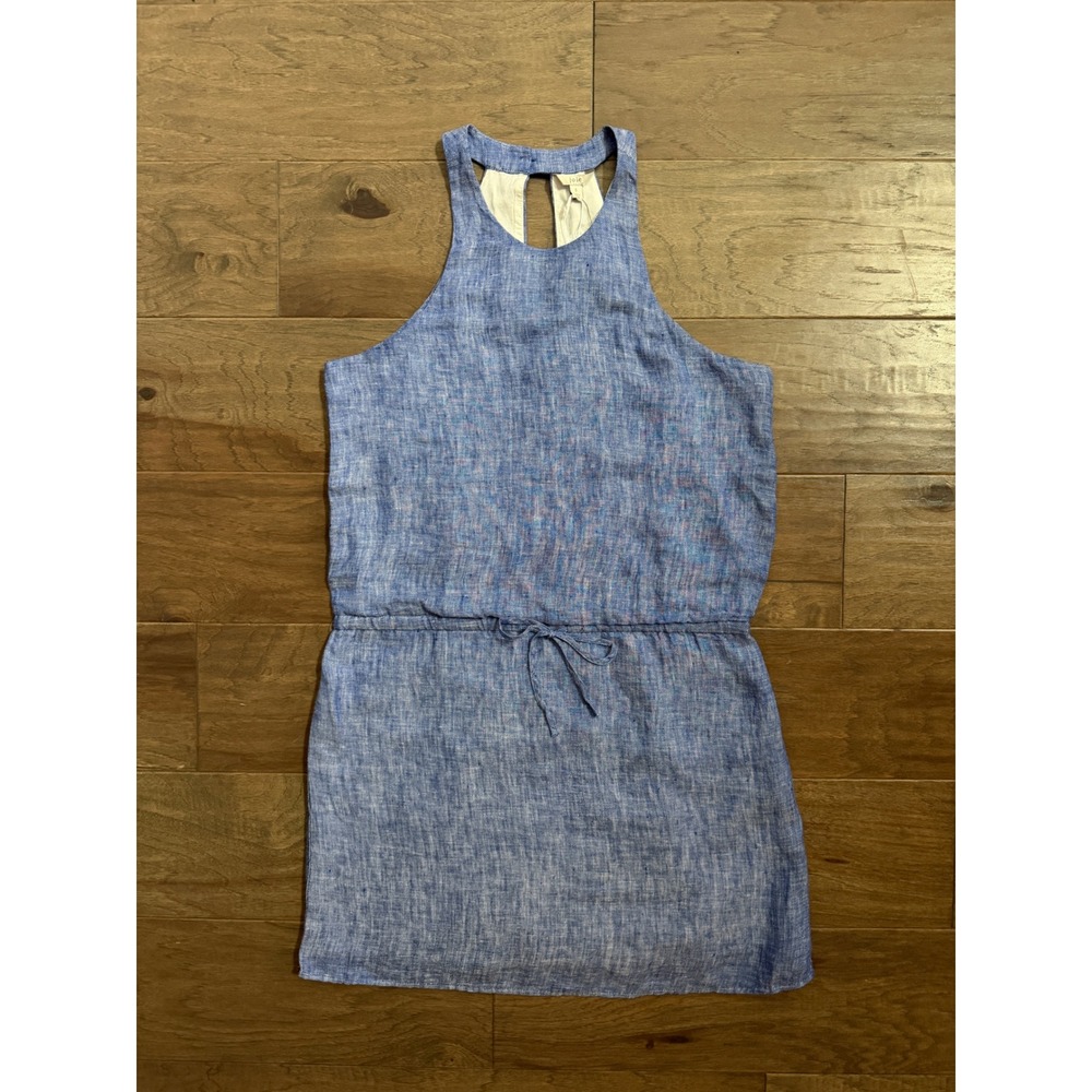 Joie Diega B Linen Halter Mini Dress Plaza Blue Womens S NWT
